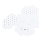 8 Invitations & Envelopes Rainbow & Cloud Paper 8.6 x 12.5 c