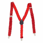 Suspender Sequin Braces - Red 2.5cm Adult One size