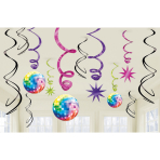 12 Swirl Decorations Disco Fever 70's Foil / Paper 61 cm