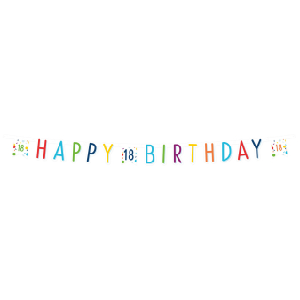 Letter Banner Confetti Birthday 18 Paper 180 x 13,8 cm Letter Banner Confetti Birthday 18 Paper 180 x 13,8 cm