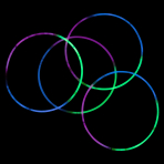 4 Glow Necklaces Tri-Colour Plastic 60 cm