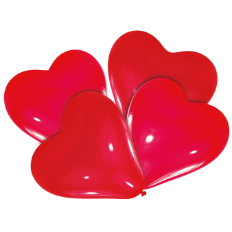 4 Latex Balloons Lovely Moments Standard Red 30.4 cm / 12"