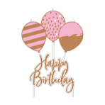 Pick Candle Rose Gold Birthday6,2 x 11,3 cm