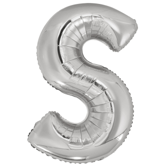Large Letter S Silver Foil Balloon N34 Packaged 83 cm x 55 c