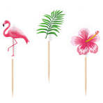 20 Picks Flamingo Paradise Wood 7.5 cm
