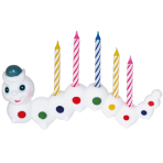 Set of Candles Caterpillar & Spiral Candles 8 Pieces 14 x 6.3 cm
