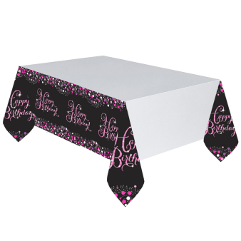 Tablecover Happy Birthday Sparkling Celebrations Plastic Pink 120 x 180 cm Tablecover Happy Birthday Sparkling Celebrations Plastic Pink 120 x 180 cm