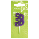 Candle 3 Dots & Stripes Height 7.6 cm