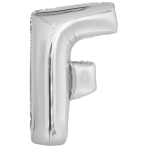 Large Letter F Silver Foil Balloon N34 Packaged 87 cm x 54 c