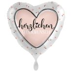 Standard Glossy Heart Herzlichen Glückwunsch Foil Balloon PL40 Packaged 45 cm
