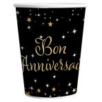 8 Cups Starlight Birthday Bon anniversaire Paper 250 ml