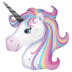 Large Shape Pastel Unicorn Foil Balloon H70 Packaged 74 cm  x 76cm