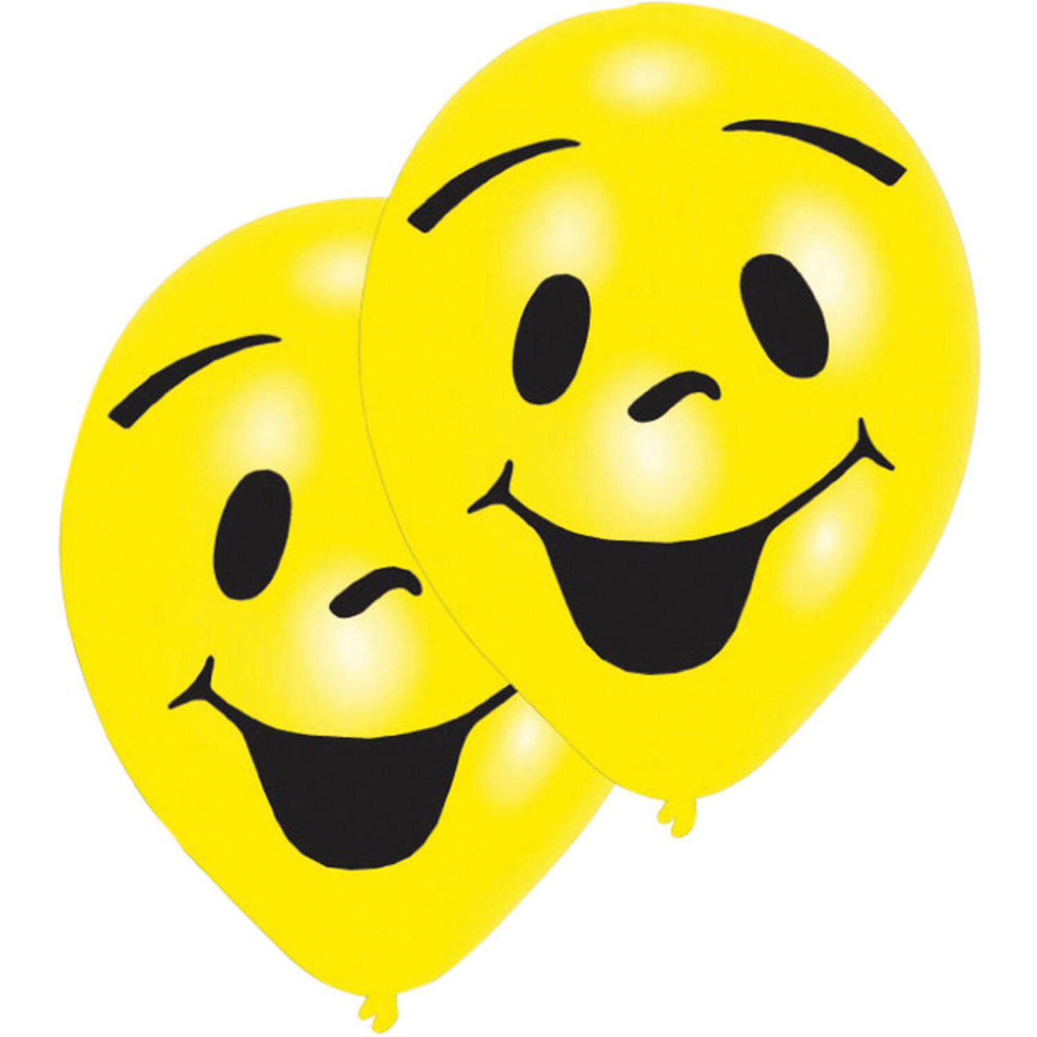 8 Latex Balloons Sunny Smile 2-Sided 25.4 cm / 10"