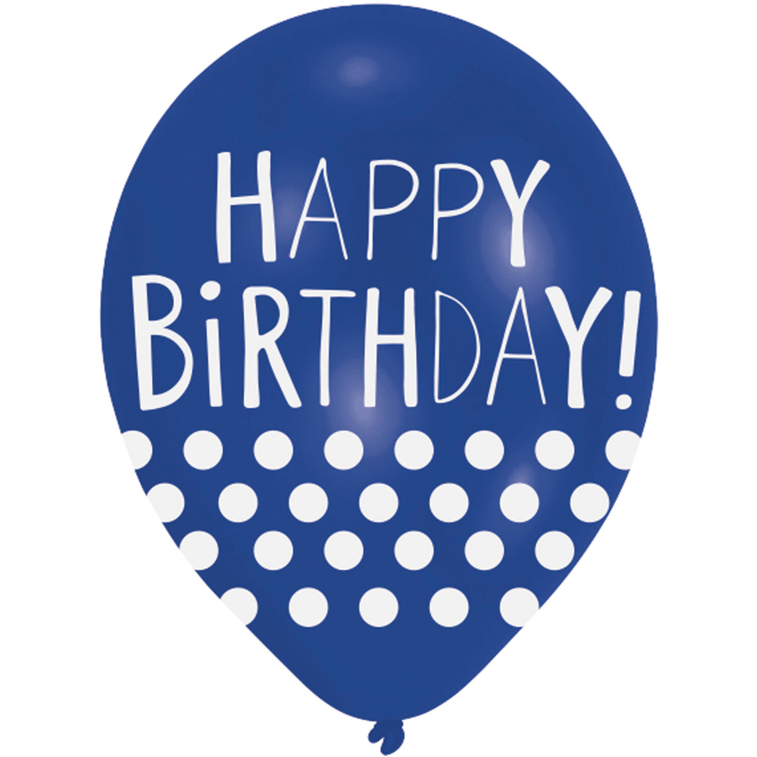 6 Latex Balloons Happy Birthday - Dots 27.5 cm / 11"