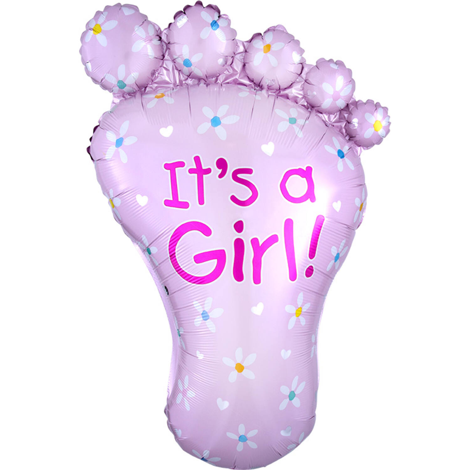 Foil Balloon - Shape - Baby Foot - "It's a Girl" - 58 x 82 cm