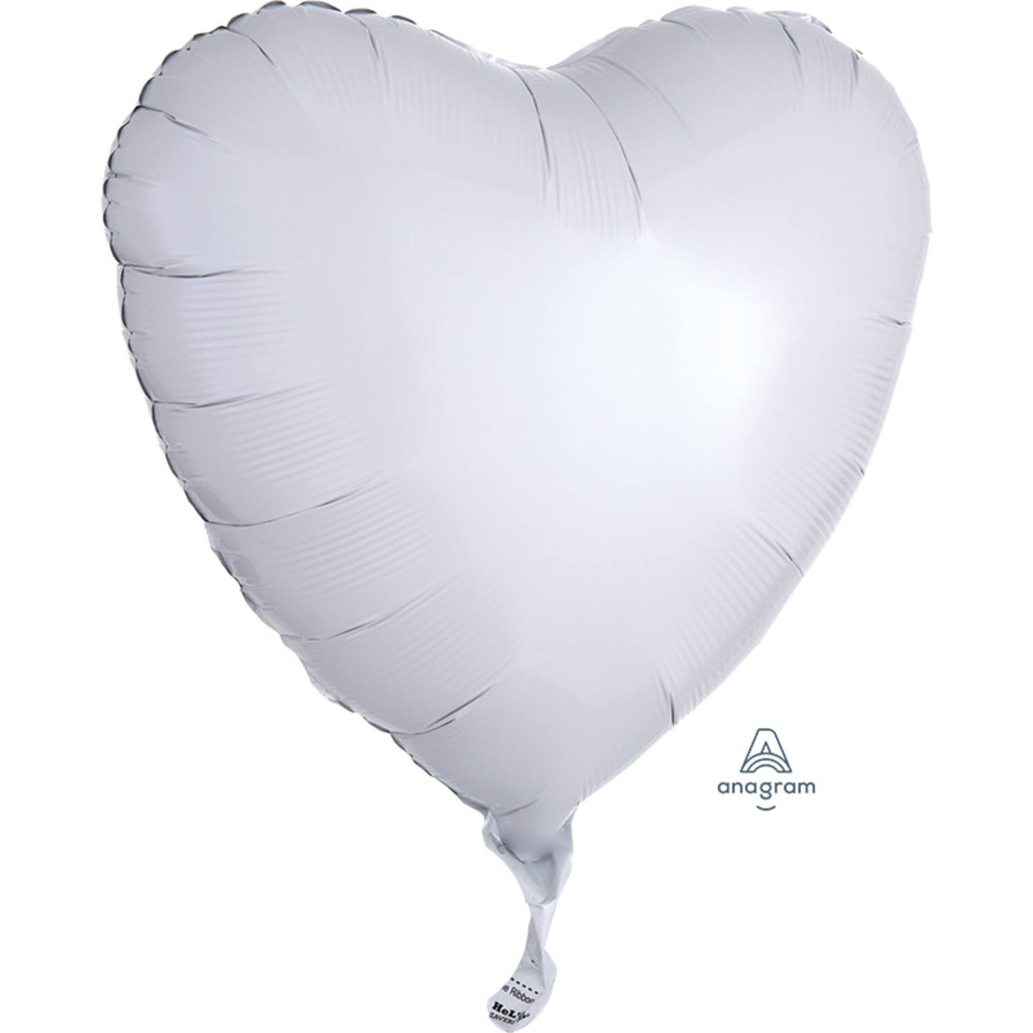 Foil Balloon - Shape - Heart - White Metallic - 45 cm