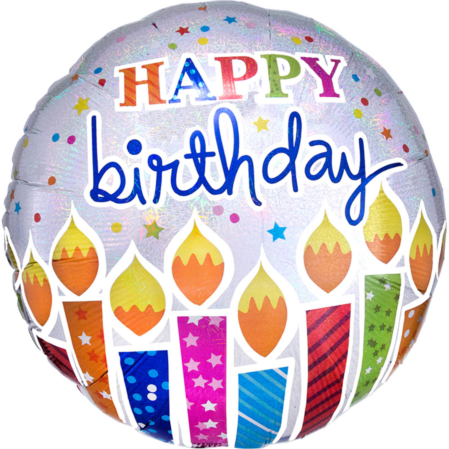 Foil Balloon - Jumbo - "HAPPY birthday" with candles - 81 x 81 cm