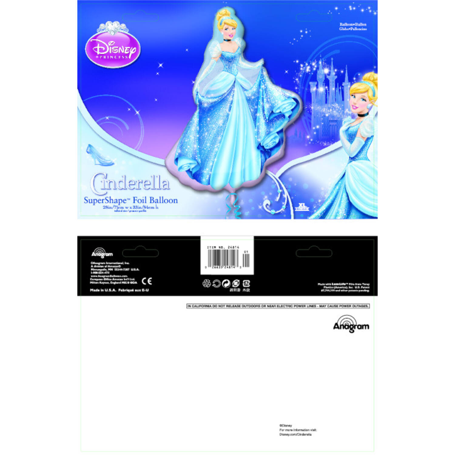 Foil Balloon – Shape – Cinderella – 71 × 84 cm