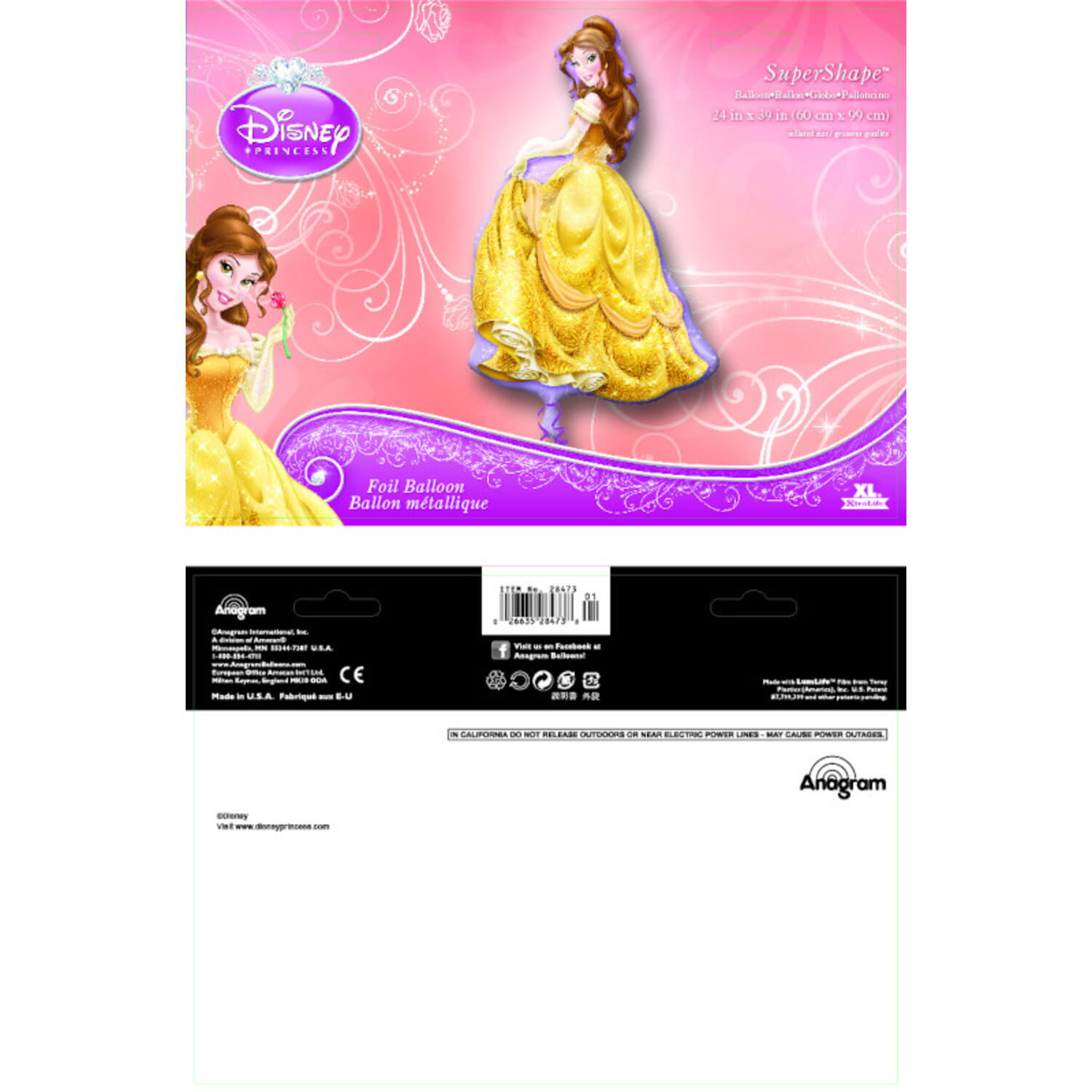 Foil Balloon - Shape - Belle - 60 x 99 cm