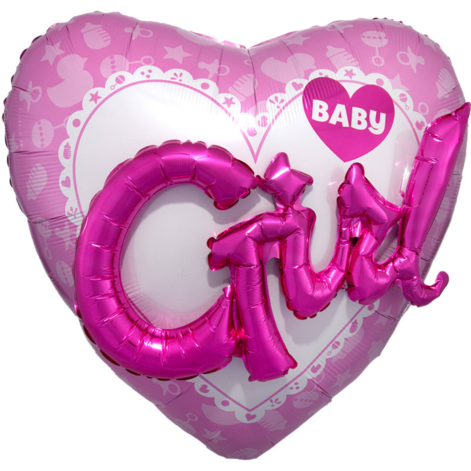 Foil Balloon – Shape – Heart – 3D – “BABY Girl” – 91 x 91 cm