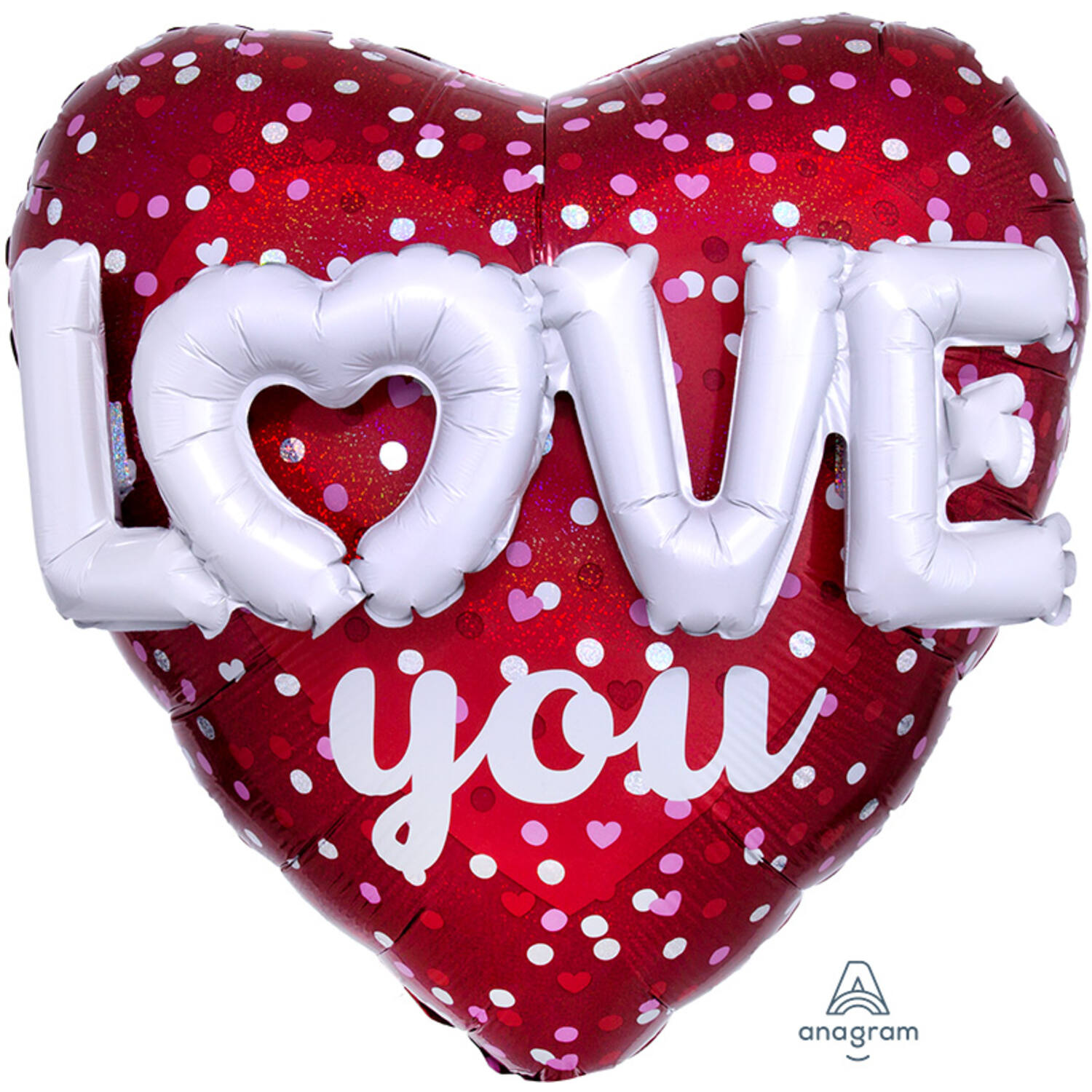 Multi Love Hearts & Dots 91x91cm