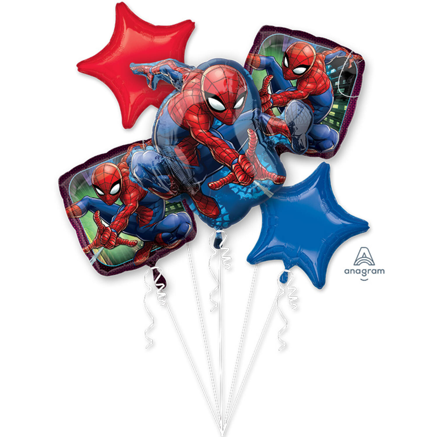 Foil Balloon Bouquet - Spider-Man - 5 pieces