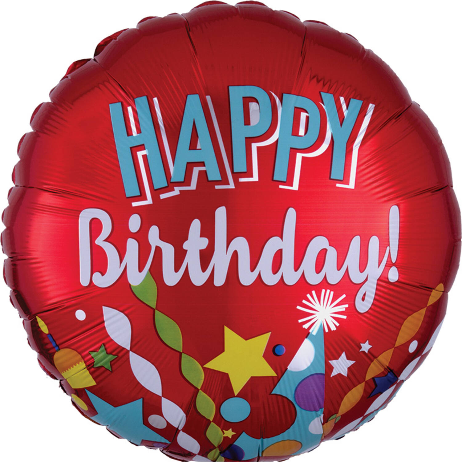 Foil Balloon - Red - "HAPPY Birthday" festive - 45 cm