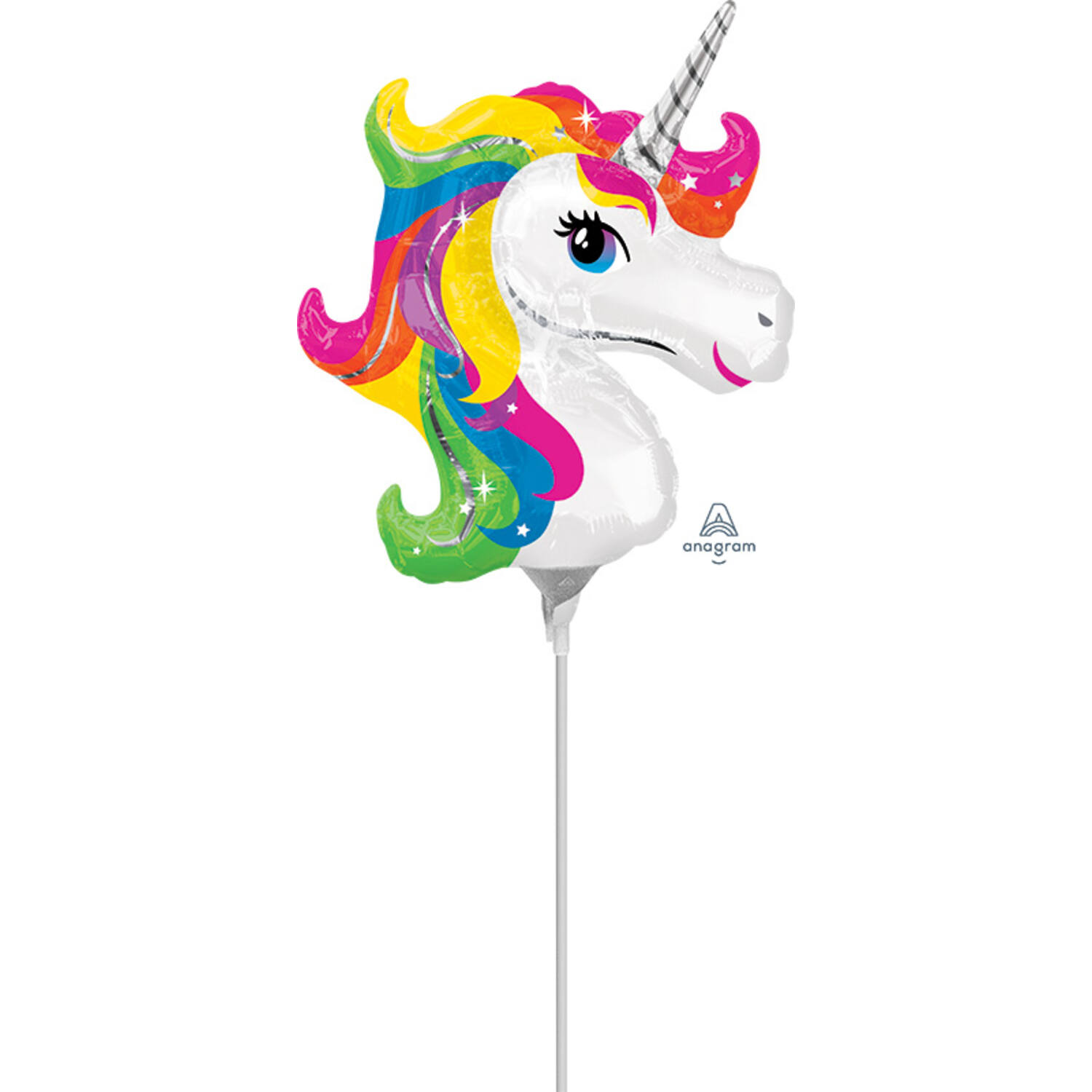 Foil Balloon - Mini Shape - Unicorn Rainbow - 22 x 25 cm