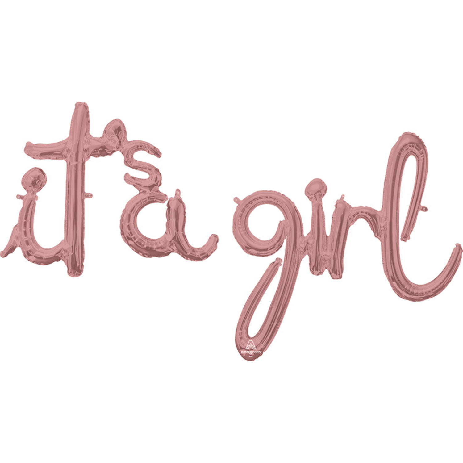Foil Balloons - Shape - Letters "it's a girl" - Rose Gold