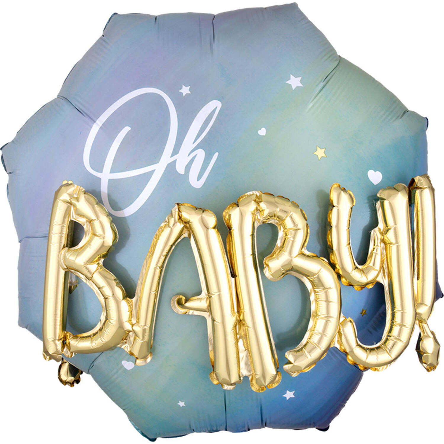 Foil Balloon - 3D - "Oh BABY!" - Blue - 76 x 71 cm