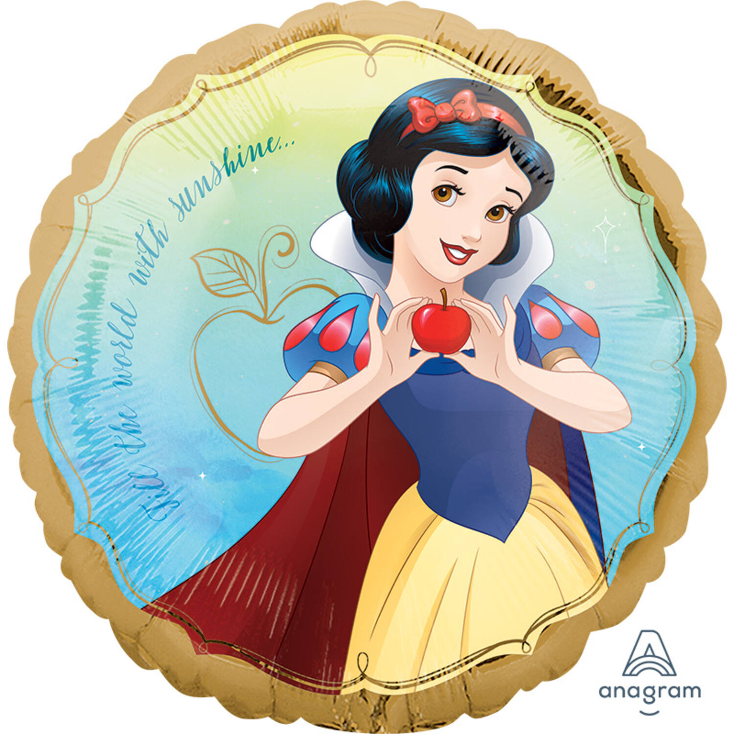 Foil Balloon - Snow White - "Fill the world with sunshine" - 45 cm