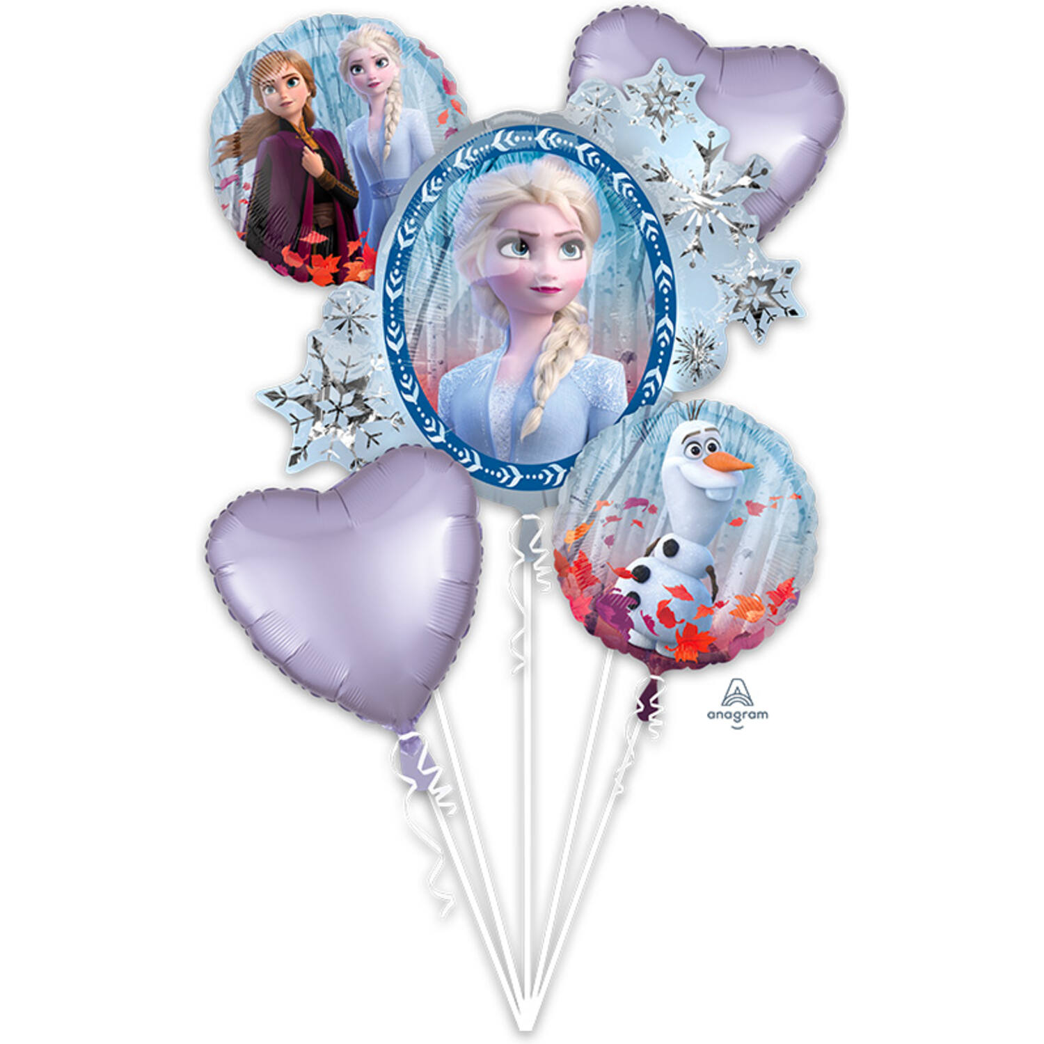 Foil Balloon Bouquet - Frozen 2 - 5 pieces