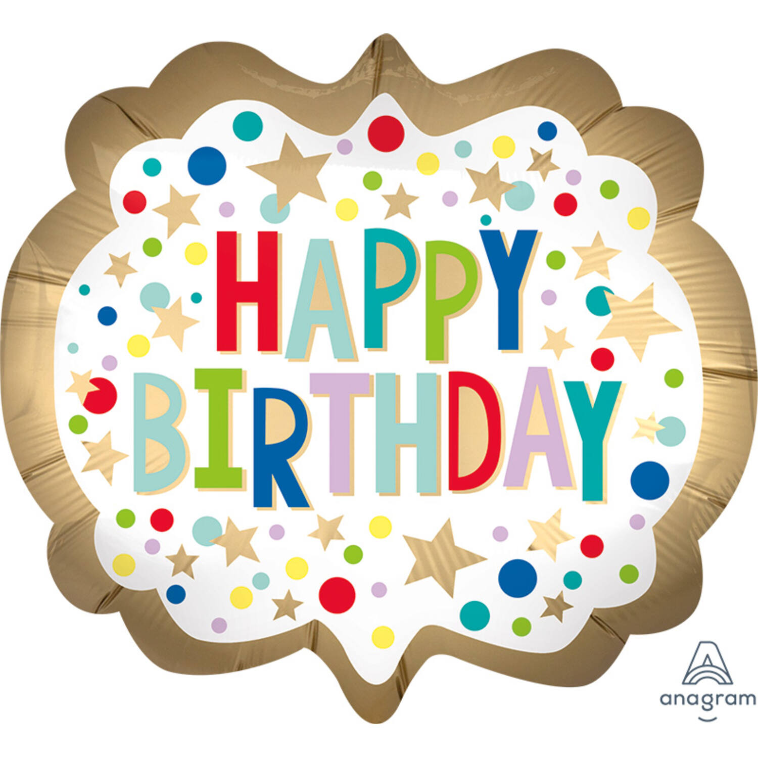 Foil Balloon - Shape - Marquee - "HAPPY BIRTHDAY" - 63 x 55 cm
