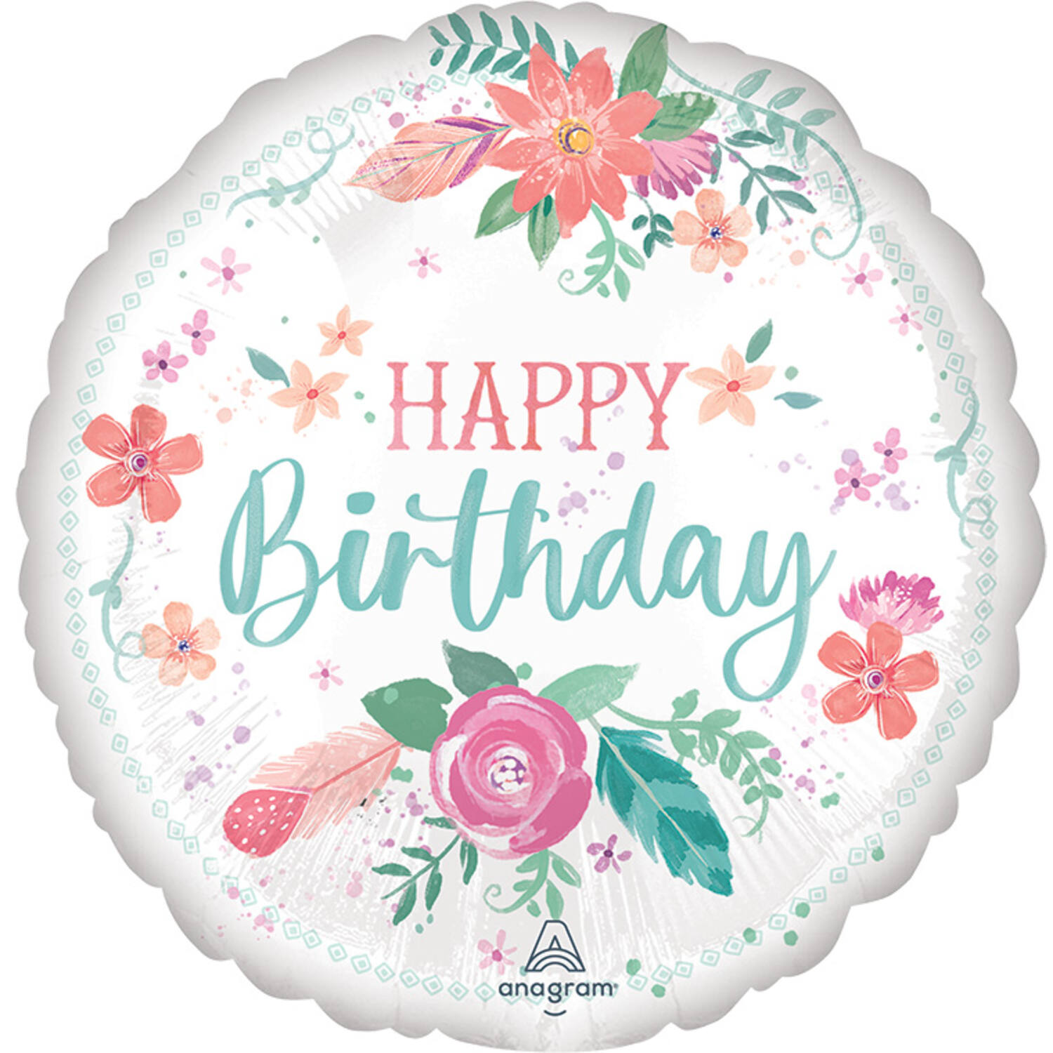 Foil Balloon - Free Spirit "HAPPY Birthday" - 45 cm