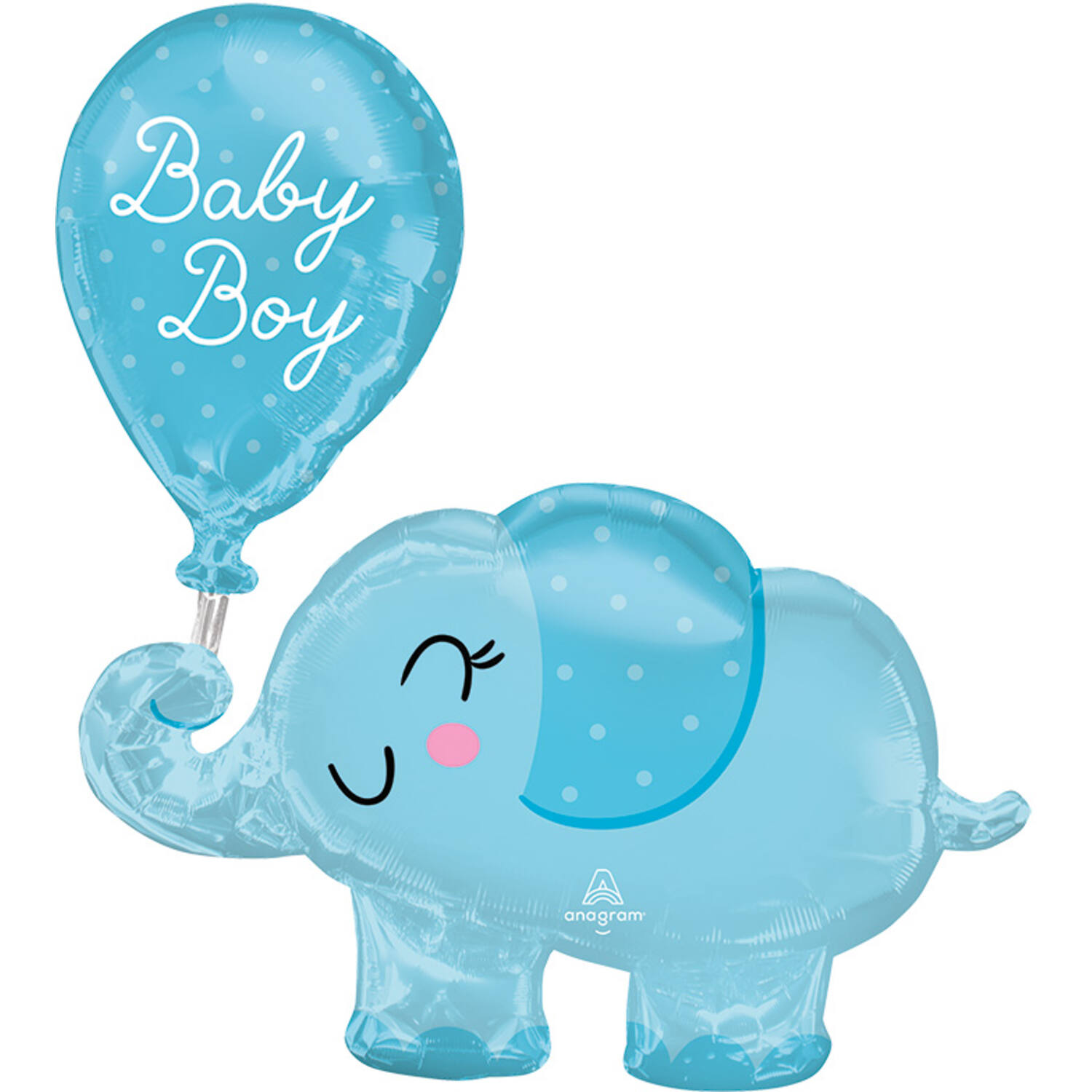 Foil Balloon - Shape - Elephant - "Baby Boy"  - 73 x 78 cm