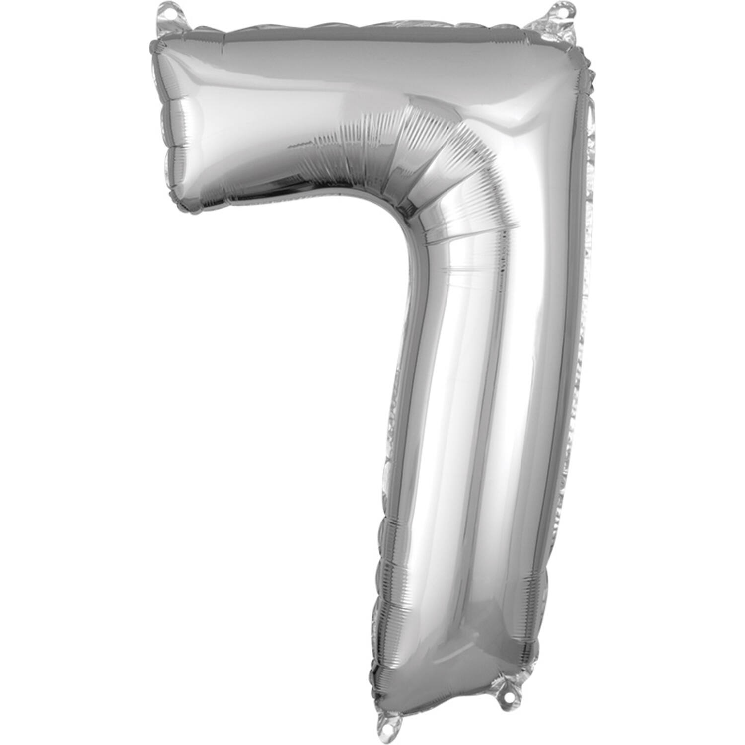 Foil Balloon - Number - 7 - Silver - 43 x 66 cm