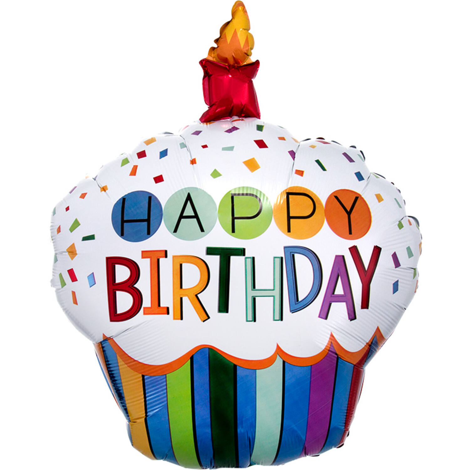 Foil Balloon - Shape - Cupcake - "HAPPY BIRTHDAY" - 73 x 91 cm