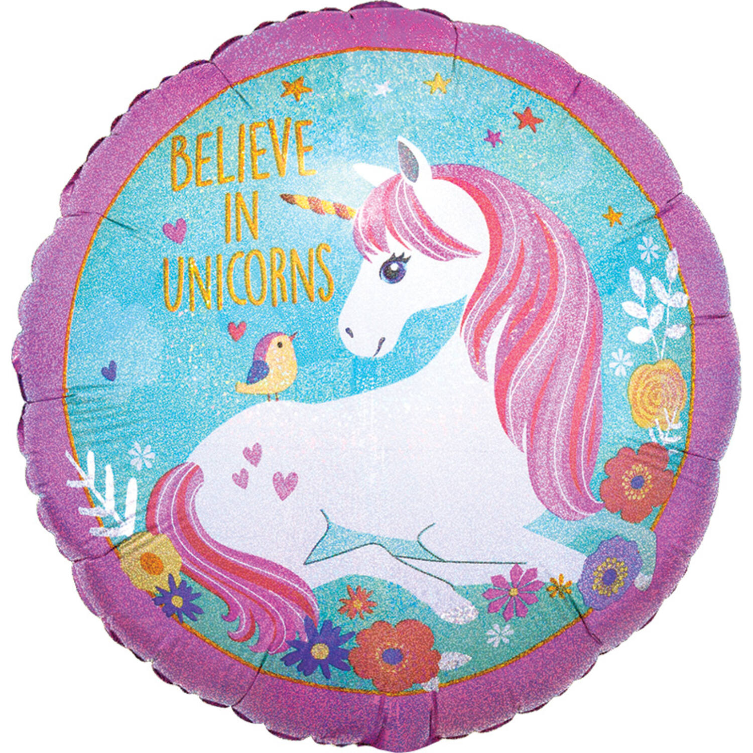 Foil Balloon - Magical "BELIEVE IN UNICORNS" - 45 cm