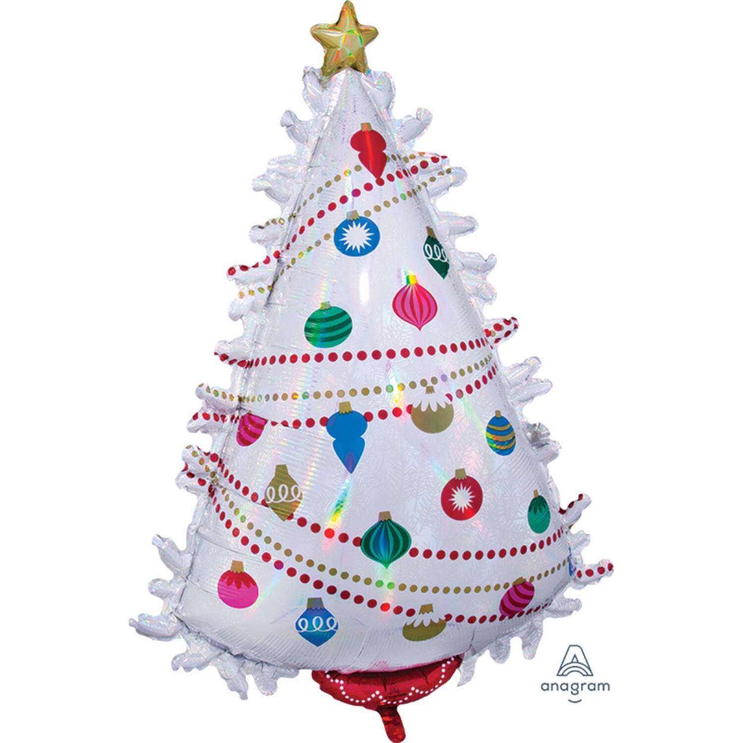 Foil Balloon - Shape - Christmas Tree - Iridescent - 45 cm