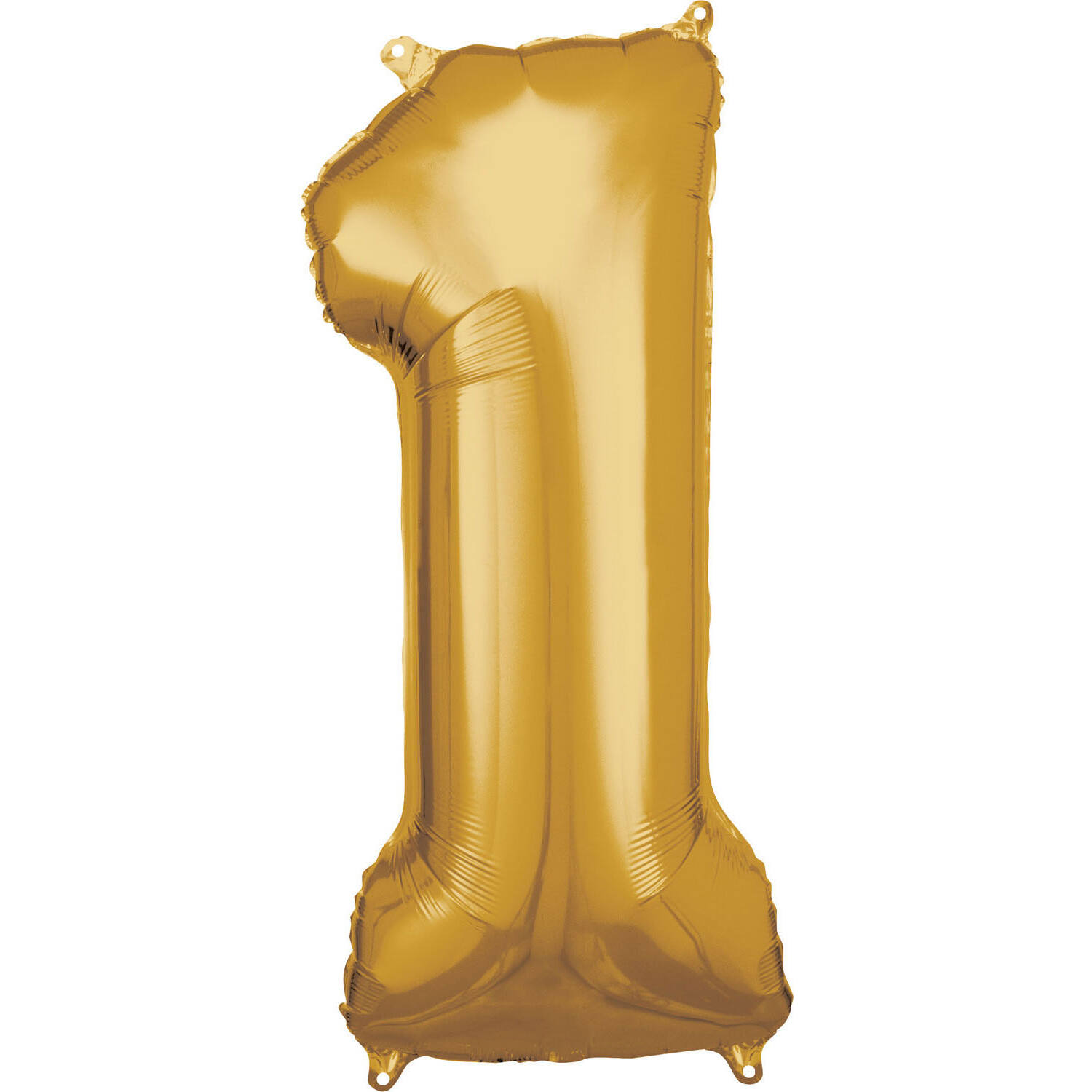 Large Number 1 Gold Foil Balloon N34 Packaged 88 cm x 38 cm