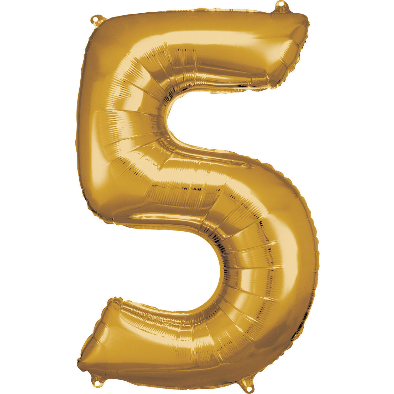 Large Number 5 Gold Foil Balloon N34 Packaged 92 cm x 57 cm
