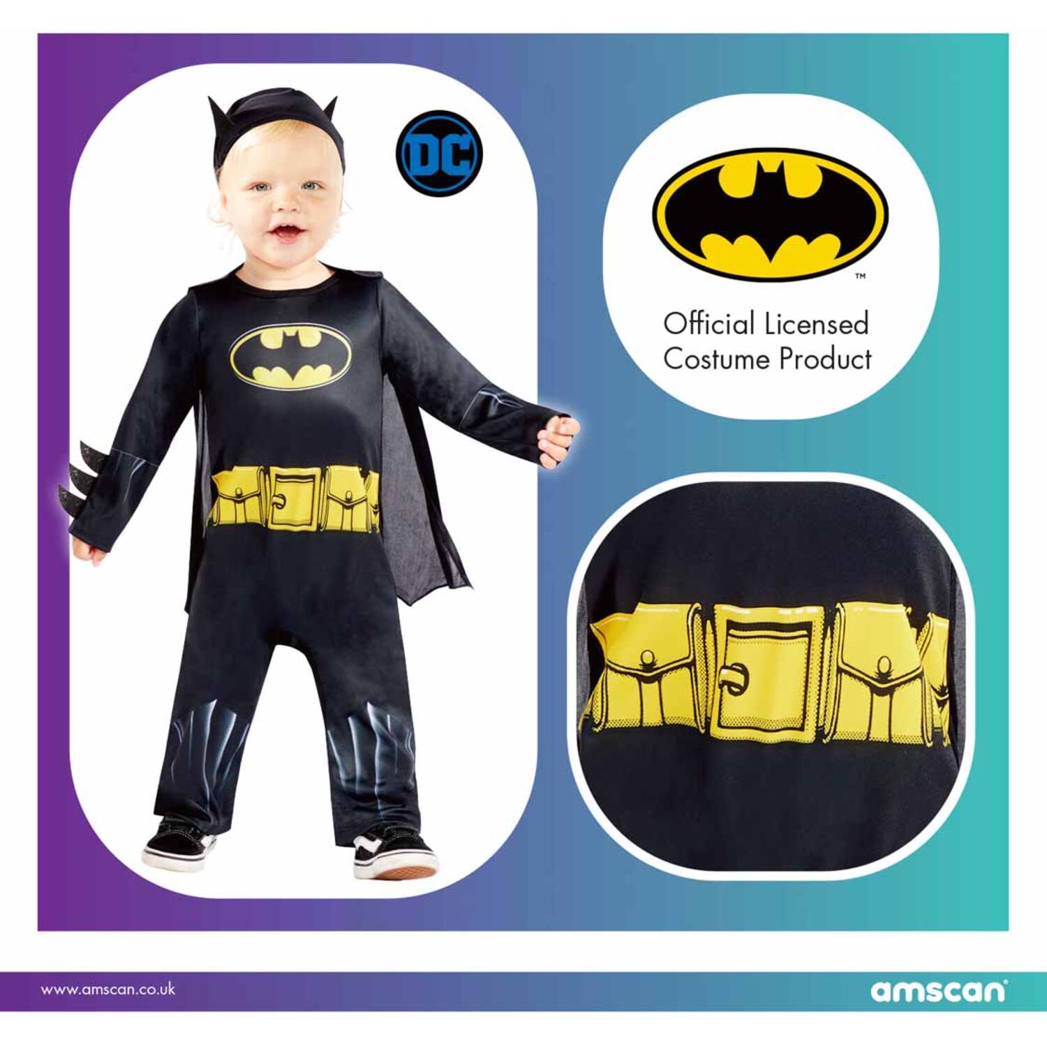 Child Costume Black Batman 18-24 mths