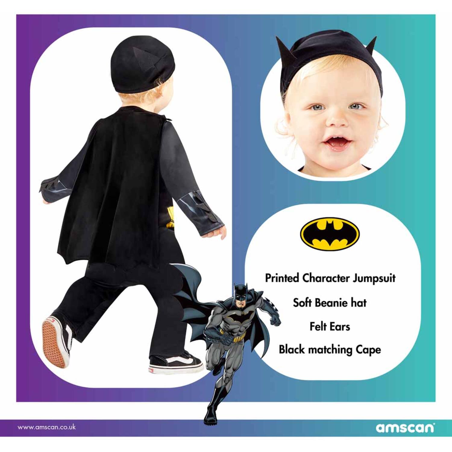 Child Costume Black Batman 18-24 mths