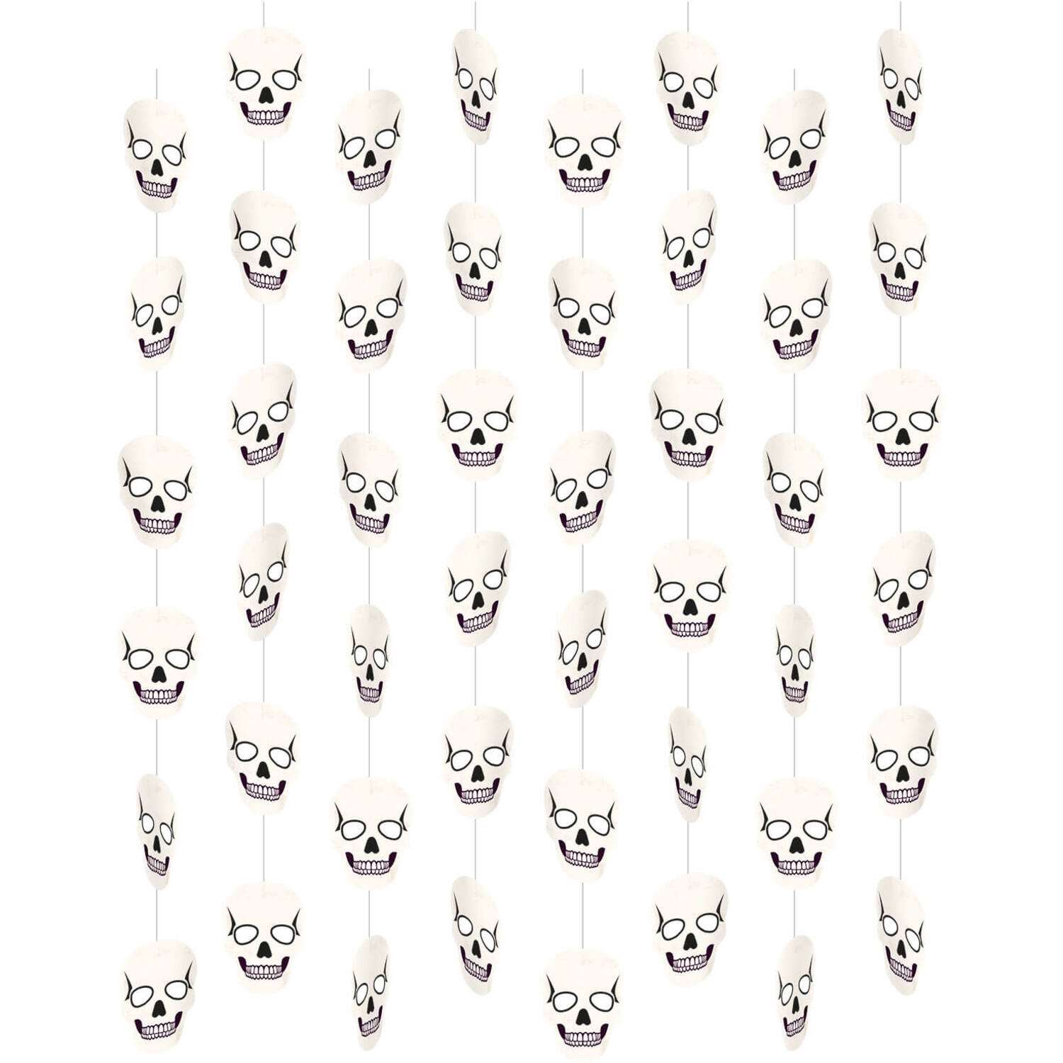 8 String Decorations Skulls Paper Length 130 cm