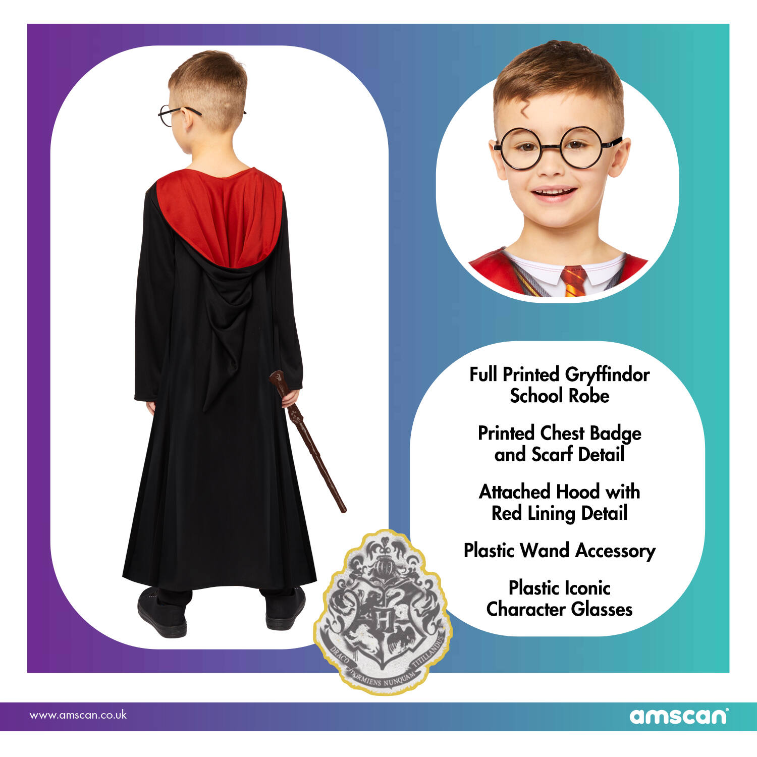 Child Costume Harry Potter Dlx Kit Age 10-12 Years