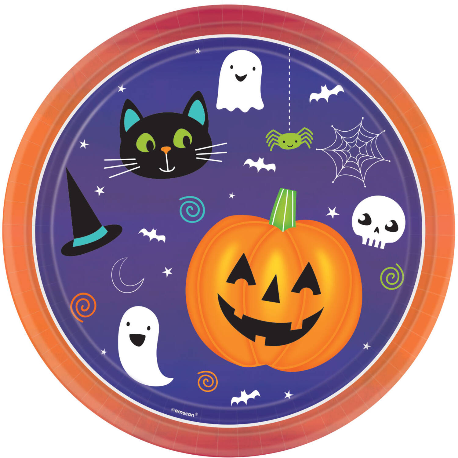 8 Plates Hallo-ween Friends Round Paper 23 cm