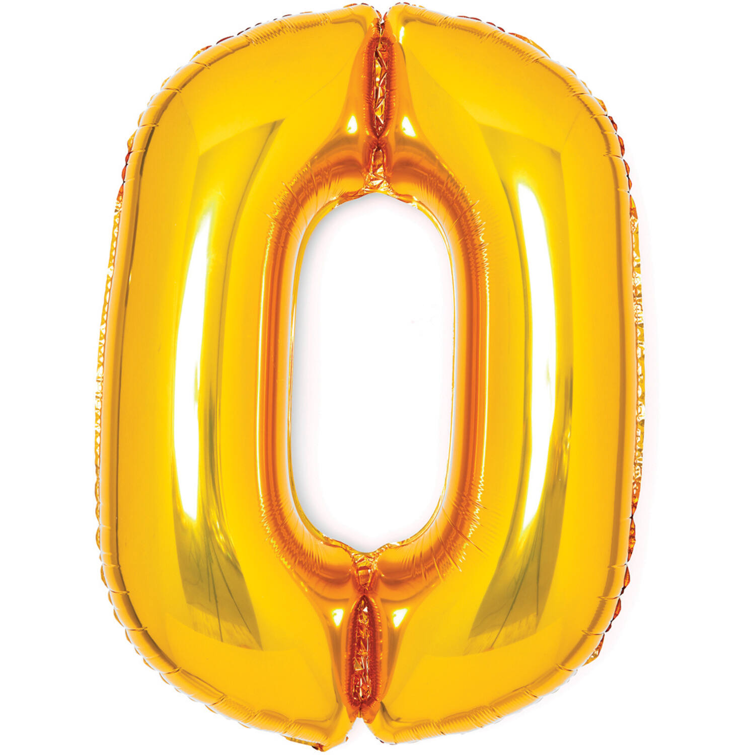 Medium Number 0 Gold Foil Balloon N26 Packaged 67 cm x 47 cm