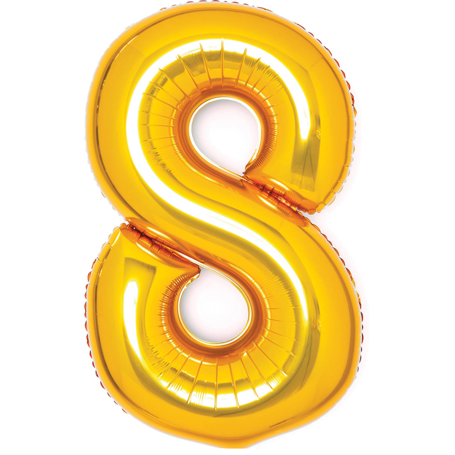 Medium Number 8 Gold Foil Balloon N26 Packaged 74 cm x 49 cm