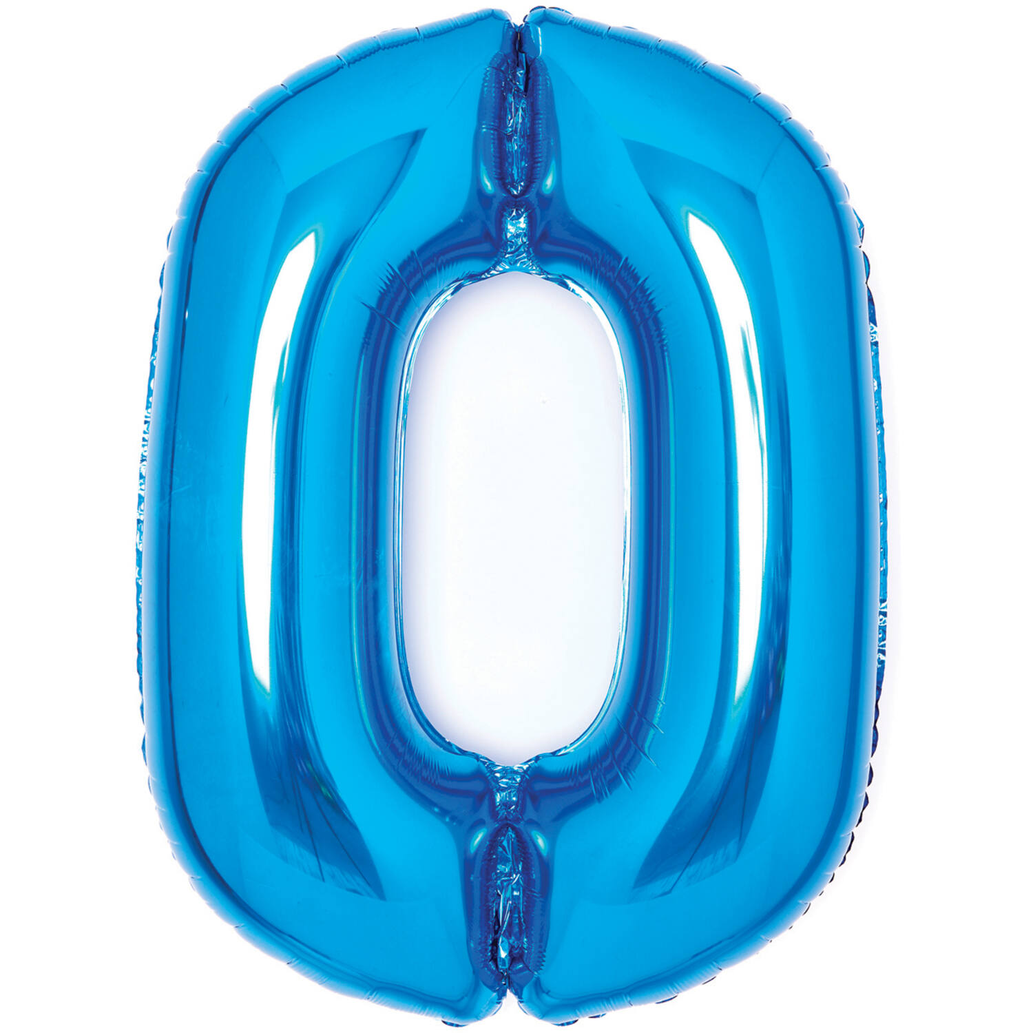 Medium Number 0 Blue Foil Balloon N26 Packaged 67 cm x 47 cm