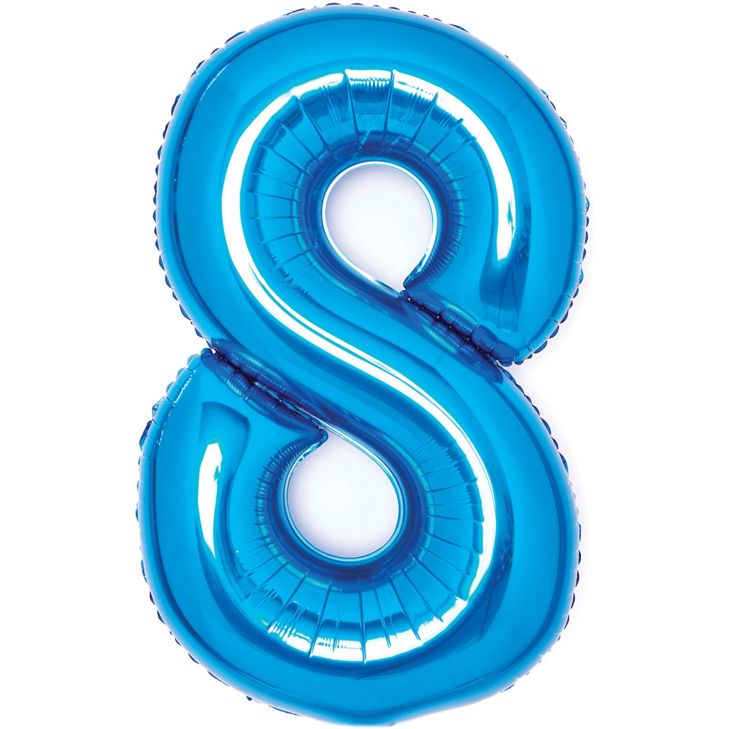 Medium Number 8 Blue Foil Balloon N26 Packaged 74 cm x 49 cm
